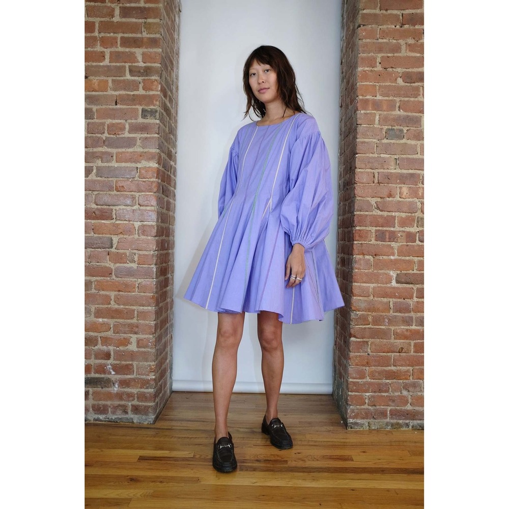 NWT Rujuta Sheth x Free People Lucy Mini Dress Lavender Piping Balloon Sleeve L